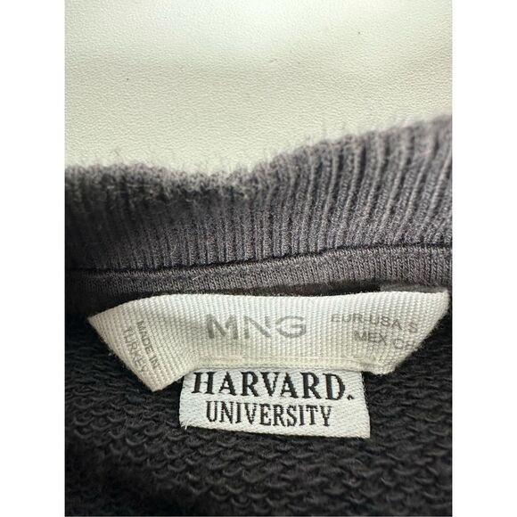 Mango Harvard University Letter H Switshirt Size S Cotton Gray - Picture 5 of 8